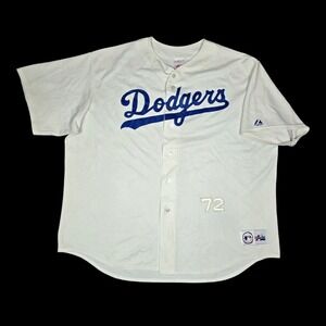 Vintage Majestic Los Angeles Dodgers Jersey Mens 3XL White 72 Gary Sheffield USA